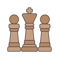 Chess Pieces Icon Illustration with bright color palette in flat design style. Perfect for game themed designs and projects. vector