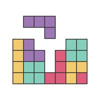 Game Blocks Icon Illustration with bright color palette in flat design style. Perfect for game themed designs and projects. vector