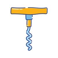 Corkscrew Icon Illustration with bright color palette in doddle style. Perfect for festive designs, invitations, new year event, and holiday themed projects. vector