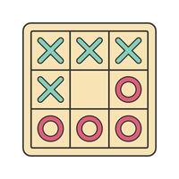 Tic Tac Toe Board Icon Illustration with bright color palette in flat design style. Perfect for game themed designs and projects. vector