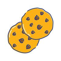 Cookies Icon Illustration with bright color palette in doddle style. Perfect for festive designs, invitations, new year event, and holiday themed projects. vector