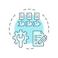 Development of iep soft blue concept icon. Collaboration for better learning. Special education integration. Round shape line illustration. Abstract idea. Graphic design. Easy to use in blog post vector