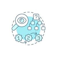 Case study soft blue concept icon. Data management, organization. Hierarchy, structure. Round shape line illustration. Abstract idea. Graphic design. Easy to use in infographic, presentation vector