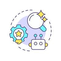 Assess for RPA opportunities multi color concept icon. Identifying tasks and processes for automation. Round shape line illustration. Abstract idea. Graphic design. Easy to use in article vector