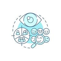 Observations soft blue concept icon. Research methodology. Marketing, audience. Round shape line illustration. Abstract idea. Graphic design. Easy to use in infographic, presentation vector