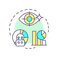 High fidelity at high volume multi color concept icon. RPA criteria. Tasks management with automated bots. Round shape line illustration. Abstract idea. Graphic design. Easy to use in presentation vector