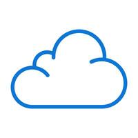 Cloud two color line icon. Symbolizing overcast or partly cloudy weather conditions. Weather forecast bicolor outline symbol. Duotone linear pictogram. Isolated illustration. Editable stroke vector