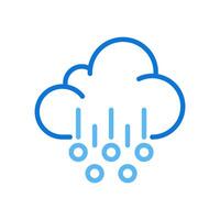 Hail two color line icon. Hailstorms and extreme weather condition. Icy precipitation. Weather. Meteorology bicolor outline symbol. Duotone linear pictogram. Isolated illustration. Editable stroke vector