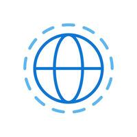 Atmosphere of Earth two color line icon. Ozone layer surrounding planet. Protective function. Environmental bicolor outline symbol. Duotone linear pictogram. Isolated illustration. Editable stroke vector