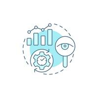 Secondary research soft blue concept icon. Statistical metrics. Monitoring, control. Round shape line illustration. Abstract idea. Graphic design. Easy to use in infographic, presentation vector