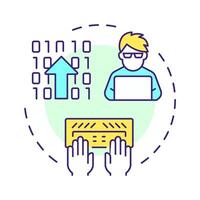 High code multi color concept icon. App development approach of RPA. Automating routine programming tasks. Round shape line illustration. Abstract idea. Graphic design. Easy to use in article vector
