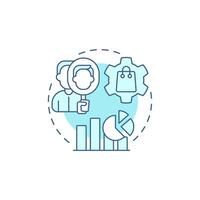 Mystery shoppers soft blue concept icon. Customer service, shopping. Statistics, commerce. Round shape line illustration. Abstract idea. Graphic design. Easy to use in infographic, presentation vector