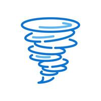 Tornado two color line icon. Weather forecast. Swirling wind funnel. Destructive nature force. Severe weather bicolor outline symbol. Duotone linear pictogram. Isolated illustration. Editable stroke vector