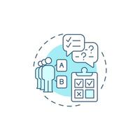 Primary research soft blue concept icon. Interview questionnaire. Focus group. Round shape line illustration. Abstract idea. Graphic design. Easy to use in infographic, presentation vector