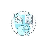 In-home usage test soft blue concept icon. Customer feedback. Questionnaire, checklist. Round shape line illustration. Abstract idea. Graphic design. Easy to use in infographic, presentation vector