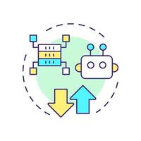 Defined data input and output multi color concept icon. Robotic processes automation benefit. Digital optimization. Round shape line illustration. Abstract idea. Graphic design. Easy to use in article vector