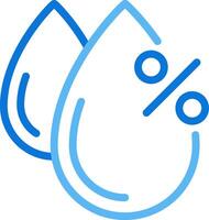 Humidity two color line icon. Drops and percentage symbol. Atmospheric moisture level. Weather forecast bicolor outline symbol. Duotone linear pictogram. Isolated illustration. Editable stroke vector