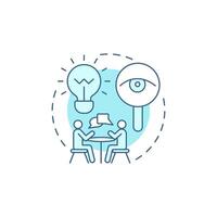 Qualitative research soft blue concept icon. Data collecting. Interview, communication. Round shape line illustration. Abstract idea. Graphic design. Easy to use in infographic, presentation vector