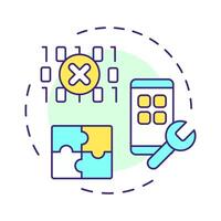 No code multi color concept icon. App development without programming experience. Robotic process automation. Round shape line illustration. Abstract idea. Graphic design. Easy to use in article vector