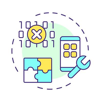 No code multi color concept icon. App development without programming experience. Robotic process automation. Round shape line illustration. Abstract idea. Graphic design. Easy to use in article