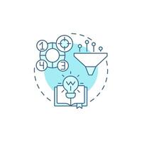 Grounded theory soft blue concept icon. Data filtering. Research methodology. Round shape line illustration. Abstract idea. Graphic design. Easy to use in infographic, presentation vector