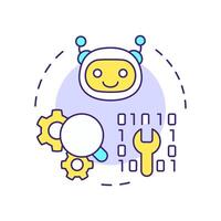 RPA development multi color concept icon. Bot automating specific tasks. Coding optimization technology. Round shape line illustration. Abstract idea. Graphic design. Easy to use in article vector