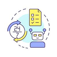 Unattended RPA multi color concept icon. Software operating independently of human intervention. Robotization. Round shape line illustration. Abstract idea. Graphic design. Easy to use in article vector