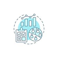 Quantitative research soft blue concept icon. Marketing strategy. Statistics, analytics. Round shape line illustration. Abstract idea. Graphic design. Easy to use in infographic, presentation vector