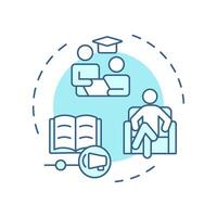 Providing special education soft blue concept icon. Opportunities for students with needs. Iep process. Round shape line illustration. Abstract idea. Graphic design. Easy to use in article vector