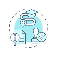 Eligibility for special education soft blue concept icon. Students needs assessments. Iep process in school. Round shape line illustration. Abstract idea. Graphic design. Easy to use in article vector