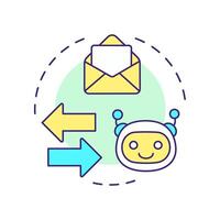 Pre defined trigger multi color concept icon. Integrating robotic process automation in routine tasks. Round shape line illustration. Abstract idea. Graphic design. Easy to use in presentation vector