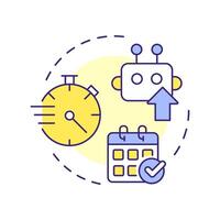 Fast deployment multi color concept icon. RPA configured to meet business needs. Easy integration technology. Round shape line illustration. Abstract idea. Graphic design. Easy to use in presentation vector