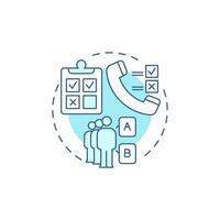 Telephone surveys soft blue concept icon. Participants feedback, questionnaire. Round shape line illustration. Abstract idea. Graphic design. Easy to use in infographic, presentation vector