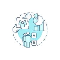 Focus groups soft blue concept icon. Target audience, participants. Marketing, statistics. Round shape line illustration. Abstract idea. Graphic design. Easy to use in infographic, presentation vector