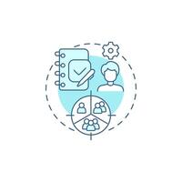 Diary study soft blue concept icon. Market research, participants. Journal logging. Round shape line illustration. Abstract idea. Graphic design. Easy to use in infographic, presentation vector