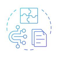 Complex data blue gradient concept icon. Digital business, artificial intelligence. Round shape line illustration. Abstract idea. Graphic design. Easy to use in infographic, presentation vector