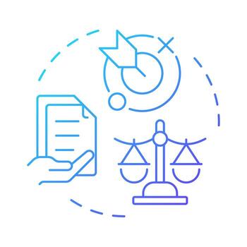 Accuracy financial reports blue gradient concept icon. Business documentation, accounting. Round shape line illustration. Abstract idea. Graphic design. Easy to use in infographic, presentation vector