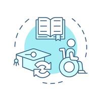 Adapting activities and materials soft blue concept icon. Educative supplies for students with special needs. Round shape line illustration. Abstract idea. Graphic design. Easy to use in article vector