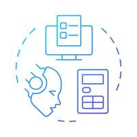 Financial process automation blue gradient concept icon. Artificial intelligence, accounting. Round shape line illustration. Abstract idea. Graphic design. Easy to use in infographic, presentation vector