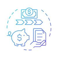 Cash flow statement blue gradient concept icon. Accounting documentation, financial. Round shape line illustration. Abstract idea. Graphic design. Easy to use in infographic, presentation vector