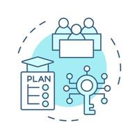 504 plan soft blue concept icon. Accessibility and equal opportunities for students. Special education. Round shape line illustration. Abstract idea. Graphic design. Easy to use in article vector
