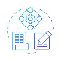 Manual processes blue gradient concept icon. Accounting workflow. Business, corporate. Round shape line illustration. Abstract idea. Graphic design. Easy to use in infographic, presentation vector