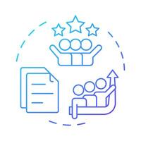 Increased accountability blue gradient concept icon. Business documentation, responsibility. Round shape line illustration. Abstract idea. Graphic design. Easy to use in infographic, presentation vector