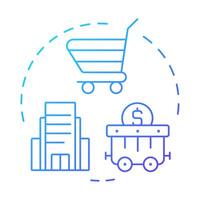 Assets blue gradient concept icon. Business investment, property. Resources management, corporate. Round shape line illustration. Abstract idea. Graphic design. Easy to use in infographic vector