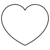 Simple Heart Shape Line Art Silhouette for Digital Illustrations vector