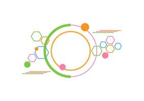 Geometric of a colorful modern circle with a line dot border isolated on a white bac vector