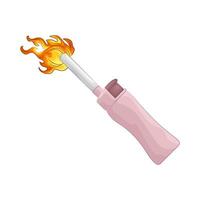 gas lighter with flame coming out of it illustration vector