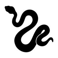 Black silhouette of snake. Reptile illustration. Clipart boa constrictor, cobra, grass snake, python vector