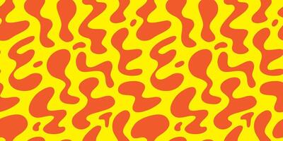 Abstract wavy y2k shape seamless pattern illustration. Modern minimalist art print background of psychedelic curvy shapes on vector
