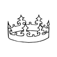 minimalist crown in the style of European monarchs - hand drawn line art vector